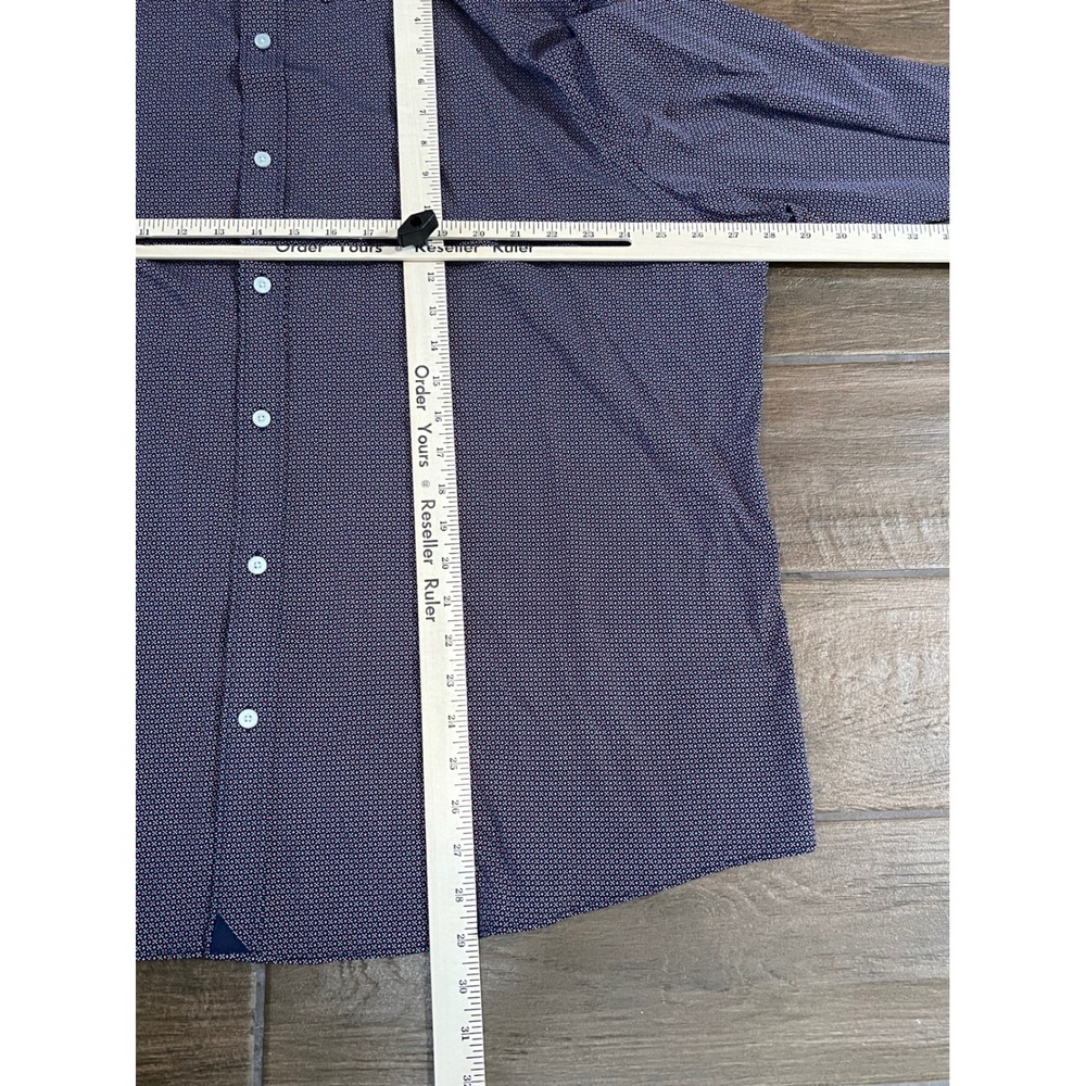 UNTUCKit Men's Peraldi Relaxed Fit Navy Geometric Stretch Shirt XXXL Performance - Picture 4 of 6